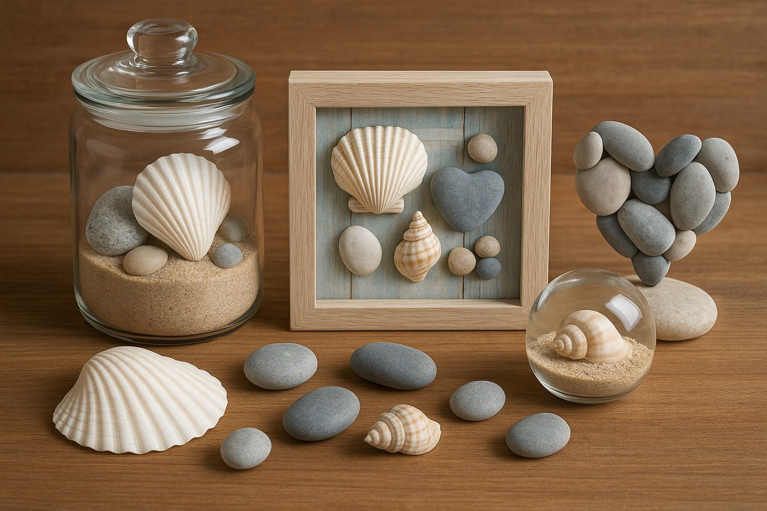 deniz kabuğu veya taş süs eşyaları