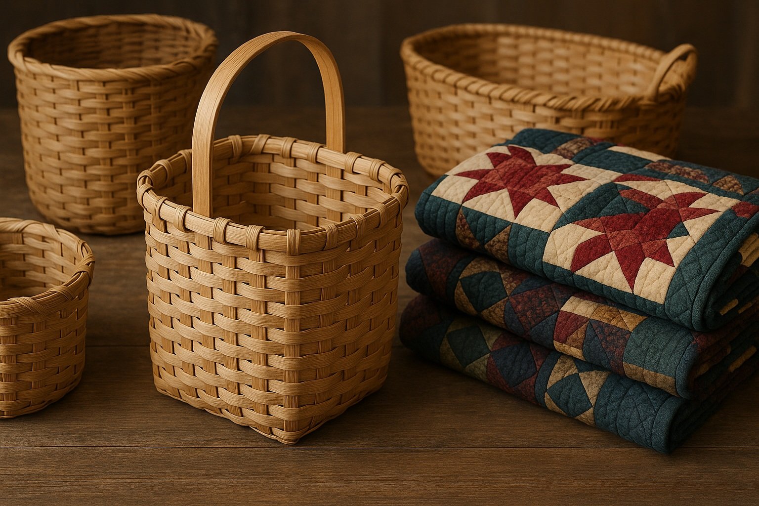 el yapımı sepetler ve tekstil ürünleri