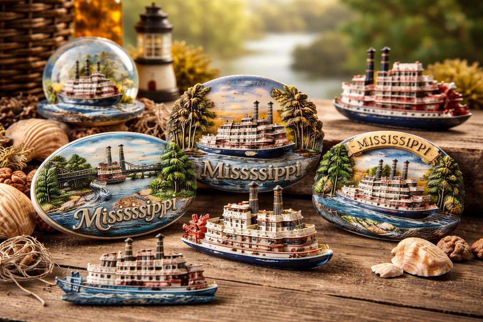 Mississippi Nehri temalı magnet