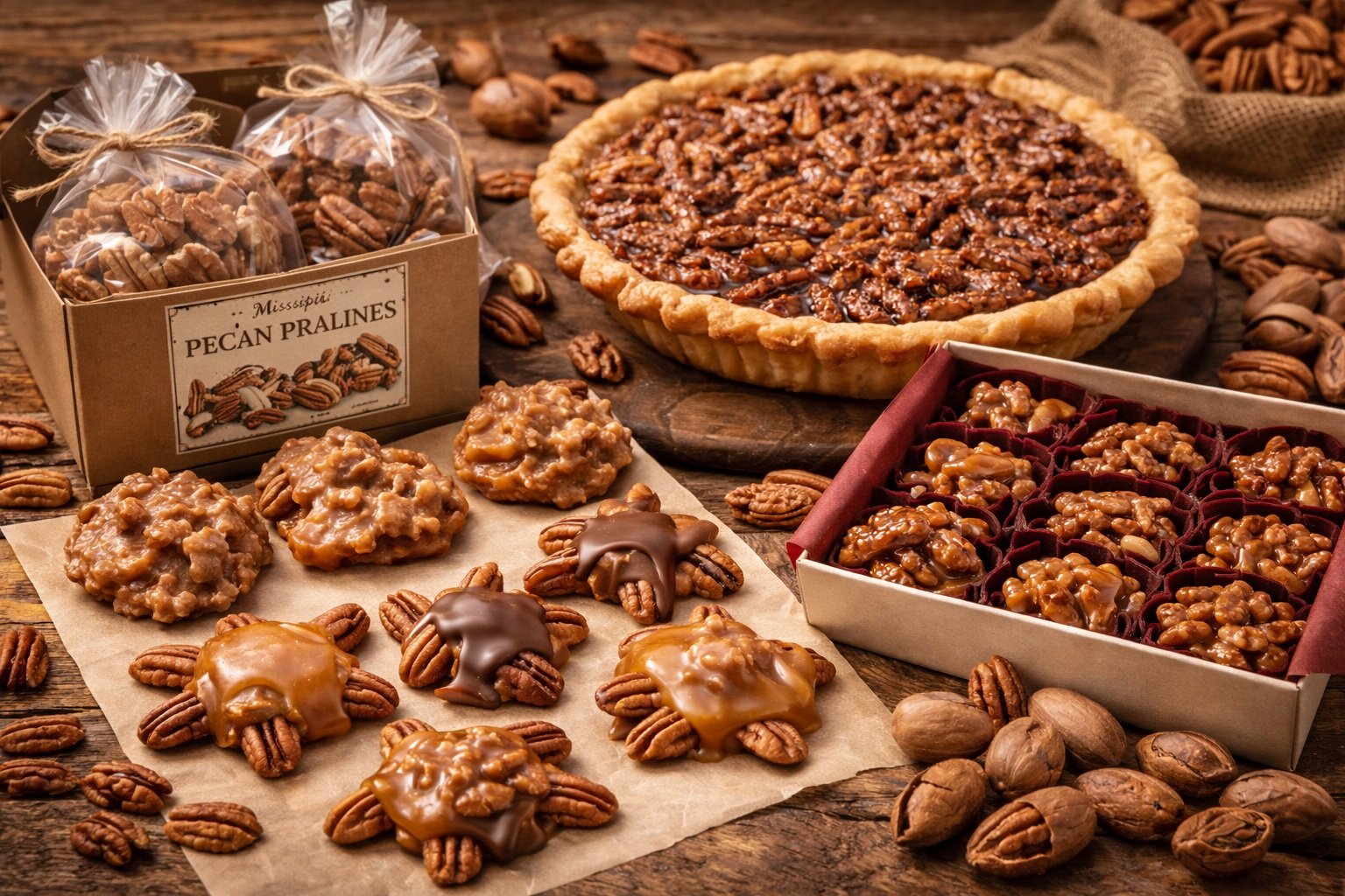 Pecan (ceviz) tatlıları ve şekerlemeler